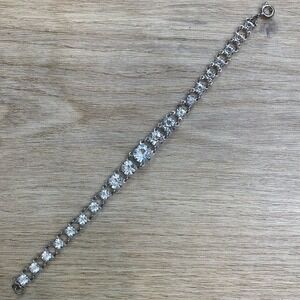 Art Deco Open Back Colorless Crystal‎ Bracelet